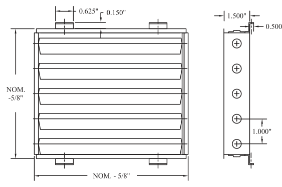 Dimensioned drawing of DFR, EG accessory