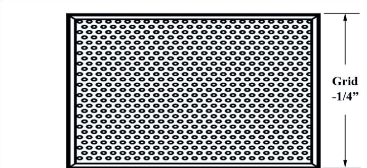 Dimensioned drawing of LFDT ceiling diffuser