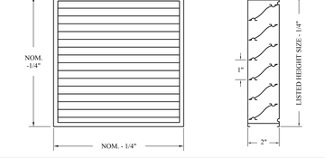 OL2-CHANNEL-J BLADE, OL2-CHANNEL-CHEVRON BLADE - Louver