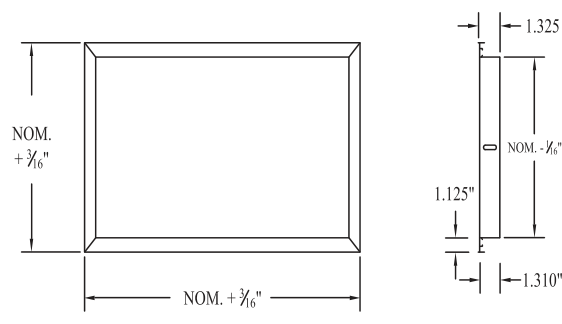 Dimensioned drawing of PF, PFT accessory