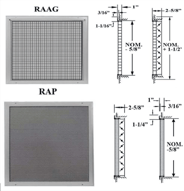 RAAG, RAAGOB, RAAG 1X1X1, RAP, RAPOB - Return grille