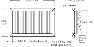 T-V, T-H - Supply grille